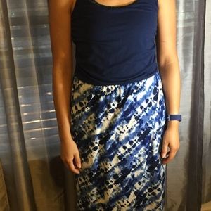 Navy and White Dress